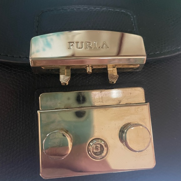 Furla Metropolis Mini Cross-body Bag | textured leather gold-tone chain strap - Picture 4 of 13